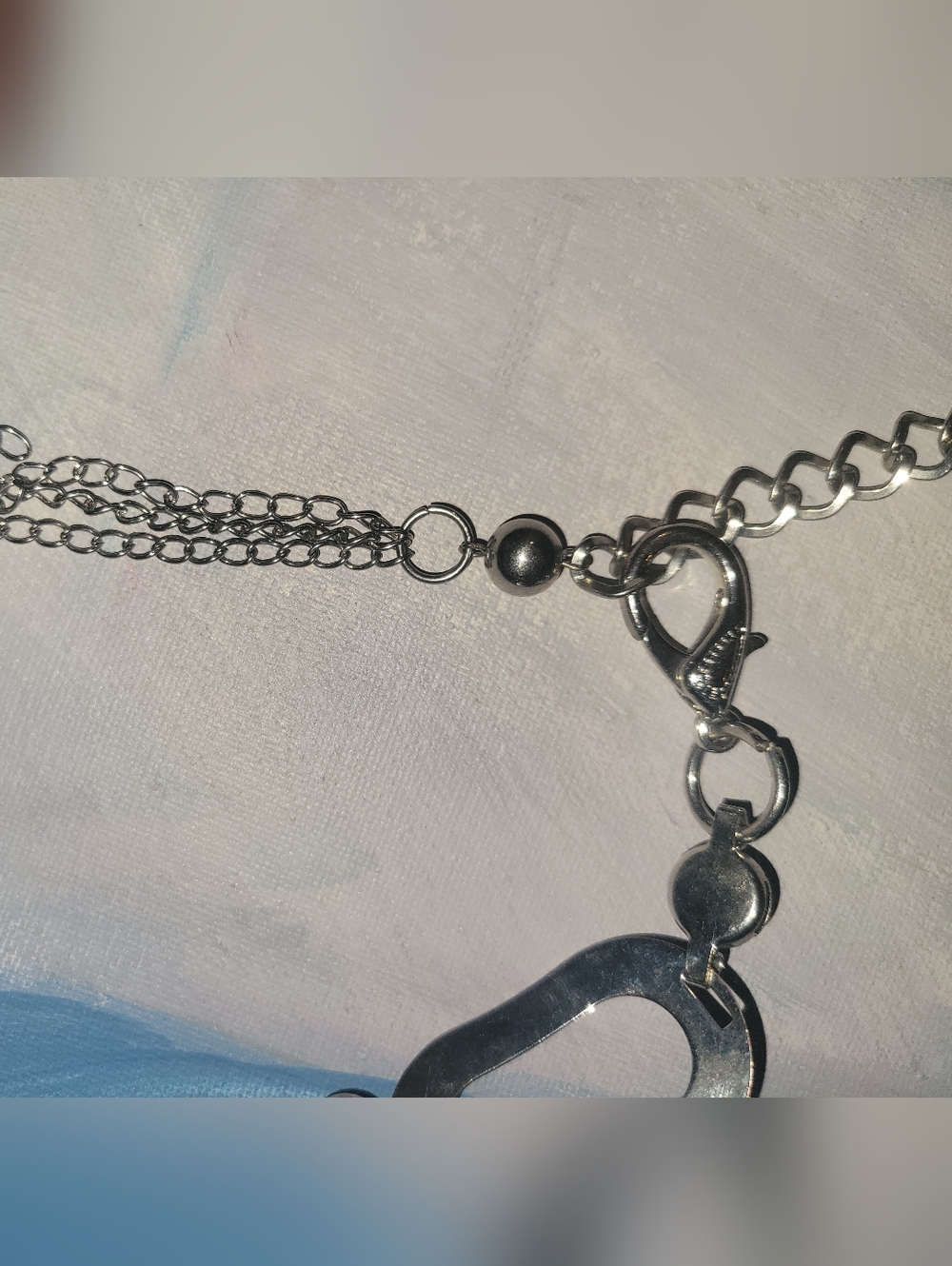 Silver Tone Rhinestone Chain Waist Belt - Picture 3 of 6
